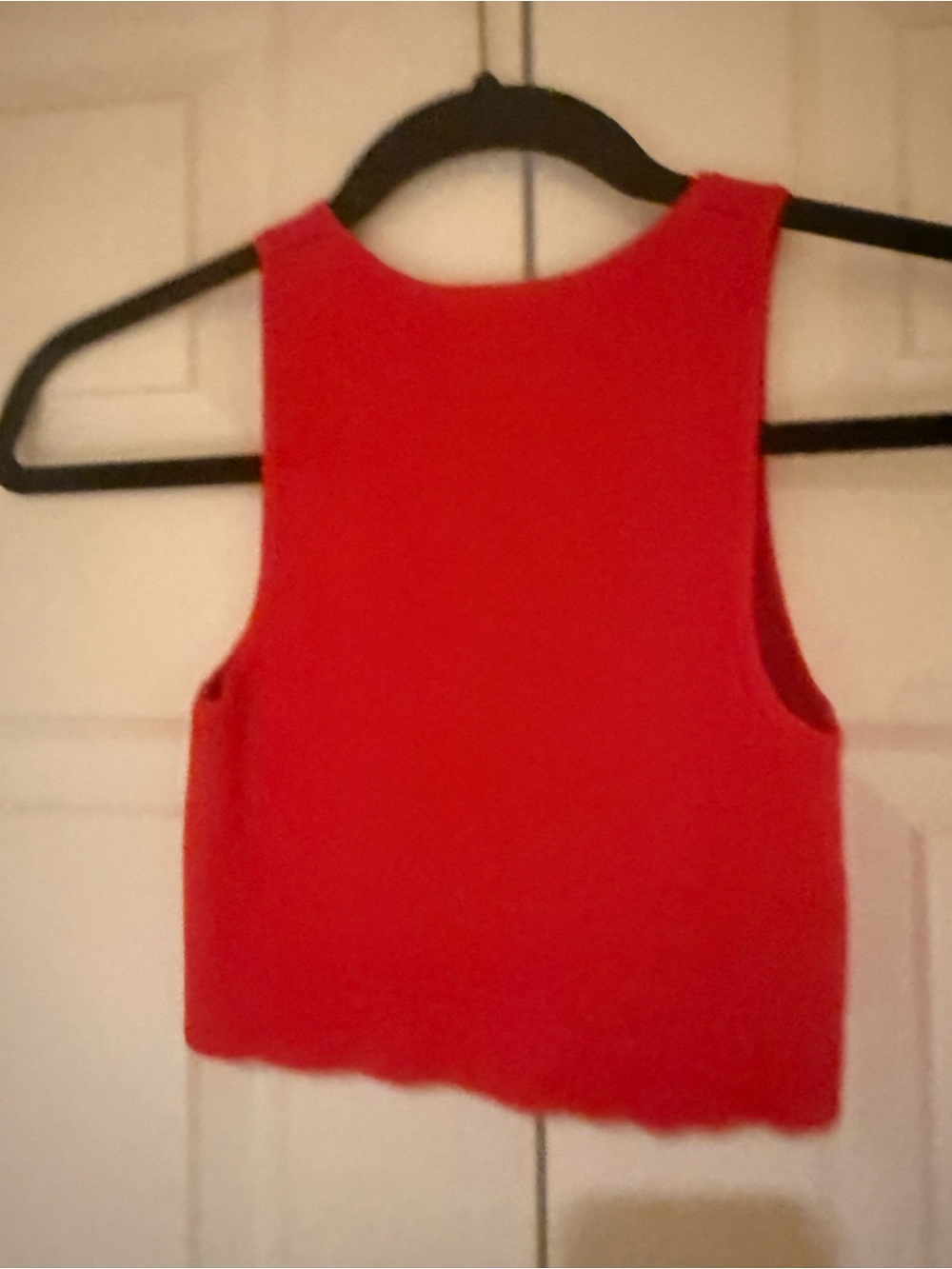 Mango Bright Red Cropped Ribbed Tank - Picture 2 of 3
